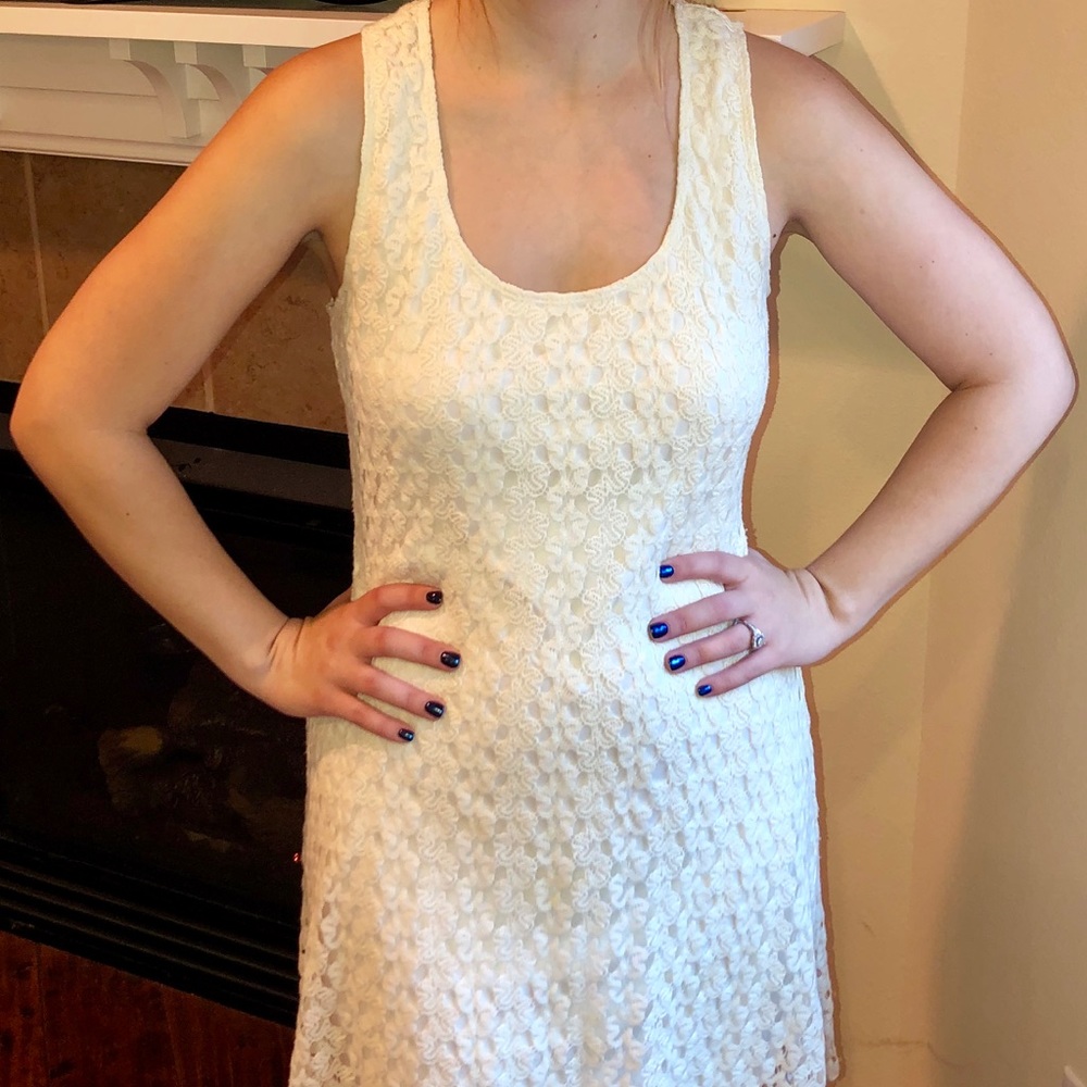 White crochet dress